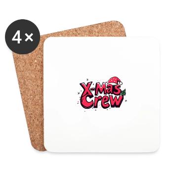 X-Mas Crew Christmas - Coasters (set of 4) - white - Front