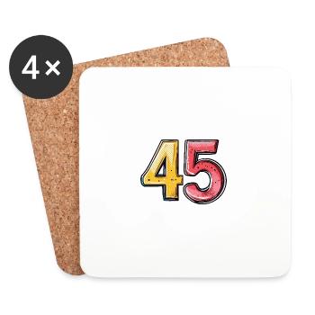45 Zahl symbol - Untersetzer (4er-Set) - Weiß - Vorne