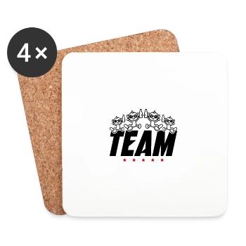 Monkey Team Party Beer - Coasters (set of 4) - white - Front