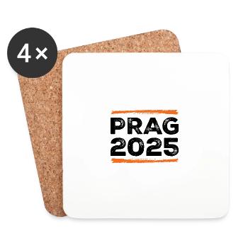 Prag 2025 Spruch - Untersetzer (4er-Set) - Weiß - Vorne