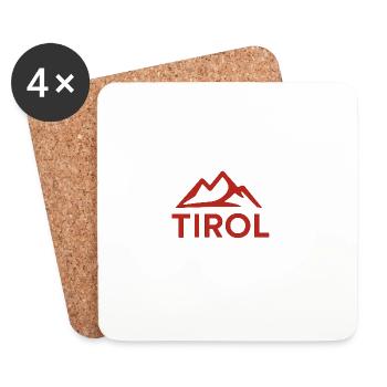 Tirol Berggipfel Emblem - Untersetzer (4er-Set) - Weiß - Vorne