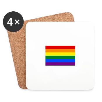 Regenbogen - Untersetzer (4er-Set) - Weiß - Vorne