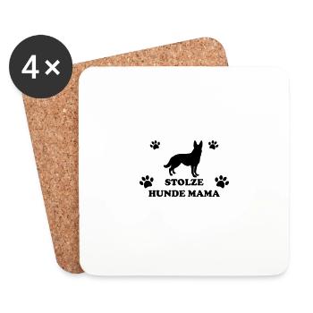 Chiens fiers maman chien amour chien cadeau amour - Dessous de verre (lot de 4) - blanc - Devant