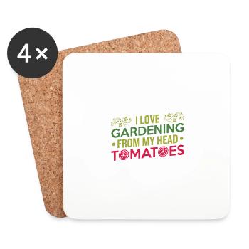 Gardening Gardening Gardening Gardening Gifts - Coasters (set of 4) - white - Front