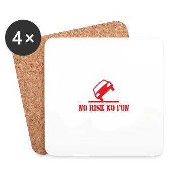 Pas de risque pas de plaisir drôle cadeau tuning voiture - Dessous de verre (lot de 4) - blanc - Devant