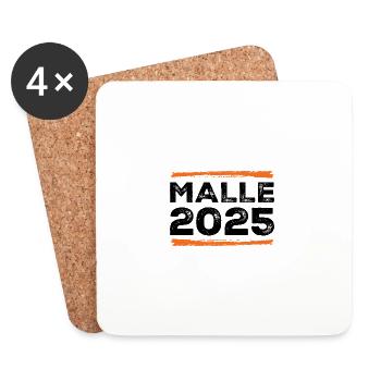 Malle 2025 Spruch - Untersetzer (4er-Set) - Weiß - Vorne