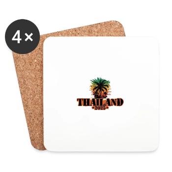 Thailand 2025 Palmen - Untersetzer (4er-Set) - Weiß - Vorne