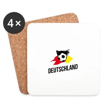 Fußball Deutschland Tor - Untersetzer (4er-Set) - Weiß - Vorne