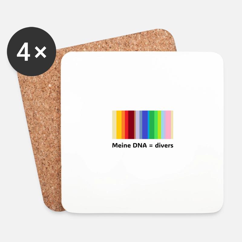 Meine DNA = divers - Untersetzer (4er-Set) - Weiß