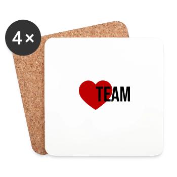 Team Herz Symbol - Untersetzer (4er-Set) - Weiß - Vorne