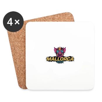 Mallorca 2024 Party Pig - Coasters (set of 4) - white - Front