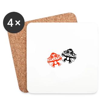 Party Monkey Team Celebrate - Coasters (set of 4) - white - Front