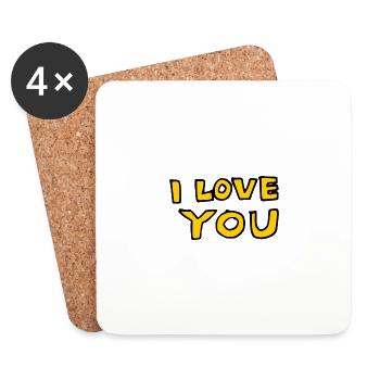 I Love You - Untersetzer (4er-Set) - Weiß - Vorne