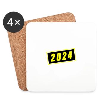 Année 2024 - Dessous de verre (lot de 4) - blanc - Devant