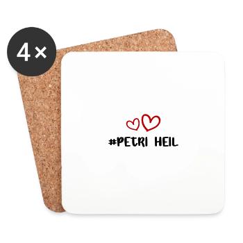 Petri Heil Heart Fishing - Coasters (set of 4) - white - Front