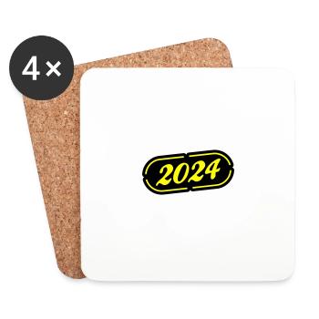 2024 Symbol - Untersetzer (4er-Set) - Weiß - Vorne