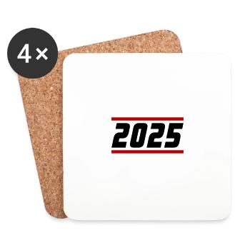 Année 2025 - Dessous de verre (lot de 4) - blanc - Devant