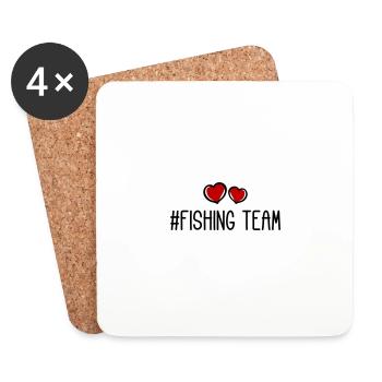 fishing team herz - Untersetzer (4er-Set) - Weiß - Vorne