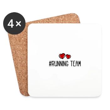 Running Team Heart - Coasters (set of 4) - white - Front