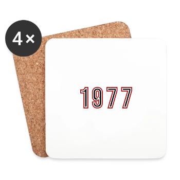 1977 Year Number - Coasters (set of 4) - white - Front