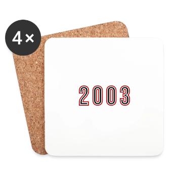2003 Year Number - Coasters (set of 4) - white - Front