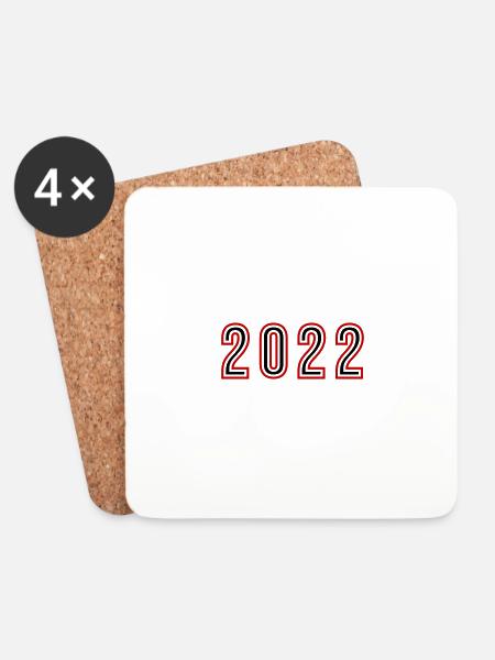 2022 Year Number - Coasters (set of 4) - white