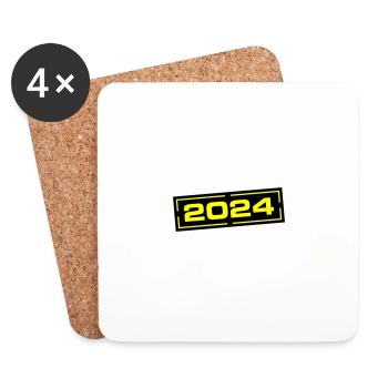 Anniversaire de l’année 2024 - Dessous de verre (lot de 4) - blanc - Devant