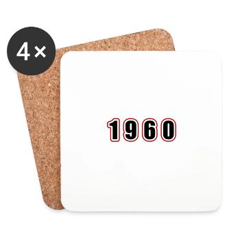 1960 Year Birthday - Coasters (set of 4) - white - Front