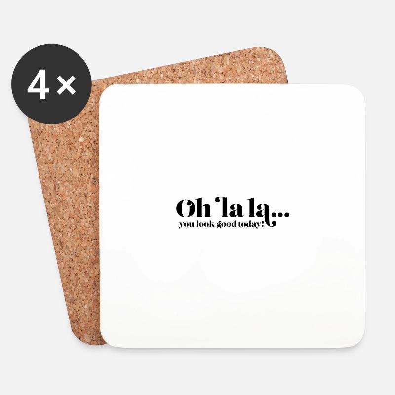 Oh lala good - Dessous de verre (lot de 4) - blanc