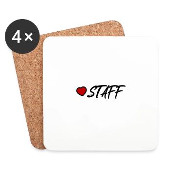 Cœur du personnel - Dessous de verre (lot de 4) - blanc - Devant