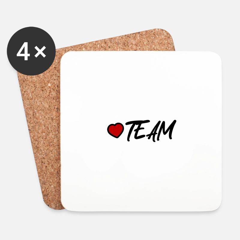 Team Herz - Untersetzer (4er-Set) - Weiß