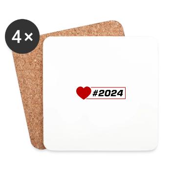 2024 Heart - Coasters (set of 4) - white - Front