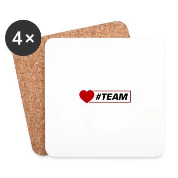 Team Herz - Untersetzer (4er-Set) - Weiß - Vorne