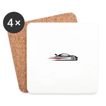 Car Racing Car Turbo - Coasters (set of 4) - white - Front