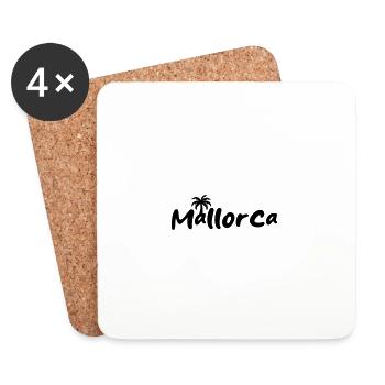 Mallorca Palme - Untersetzer (4er-Set) - Weiß - Vorne