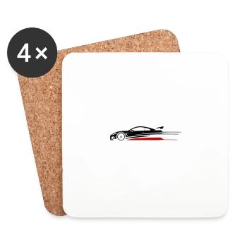 Car Racing Car Turbo - Coasters (set of 4) - white - Front