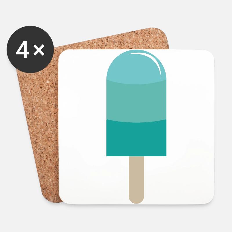 Eis am Stiel - Untersetzer (4er-Set) - Weiß