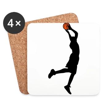 Basket-ball - Dessous de verre (lot de 4) - blanc - Devant