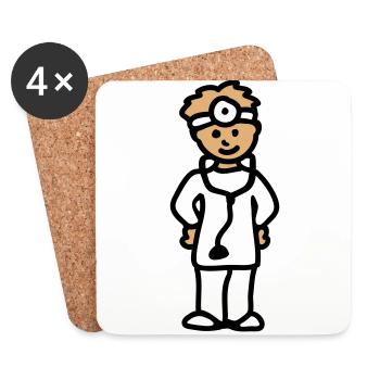 Docteur: 3 - Dessous de verre (lot de 4) - blanc - Devant