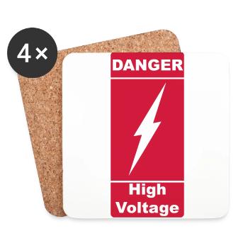 Danger High Voltage 2c - Untersetzer (4er-Set) - Weiß - Vorne