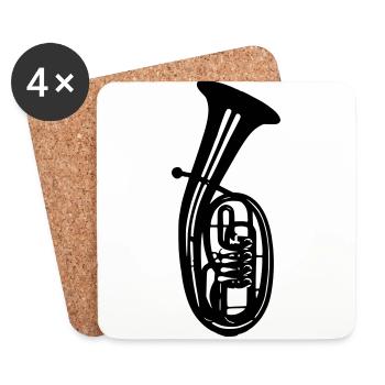 Tenor Horn - Coasters (set of 4) - white - Front