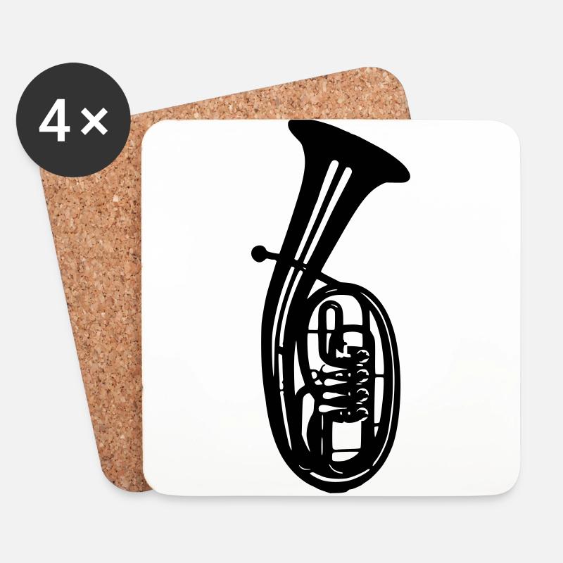 Tenorhorn - Untersetzer (4er-Set) - Weiß