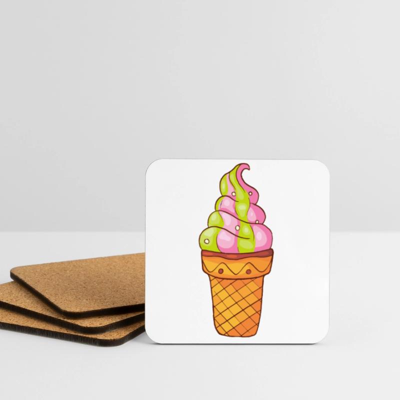 Softeis Eis Speiseeis Eiskrem Eiscreme Kugeleis Untersetzer (4er-Set)