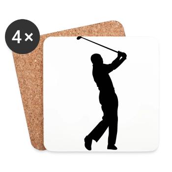 Golf Golfer Golfspieler Golfplatz - Untersetzer (4er-Set) - Weiß - Vorne