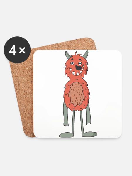 Monster - Untersetzer (4er-Set) - Weiß