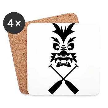 Dragon boat paddles dragon 1c - Coasters (set of 4) - white - Front