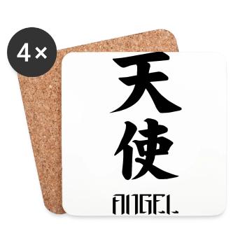 Angel Japanese character - Coasters (set of 4) - white - Front