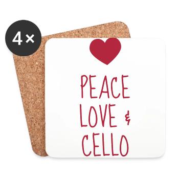 Cello - Violoncelle - Music - Musik - Cellist - Coasters (set of 4) - white - Front