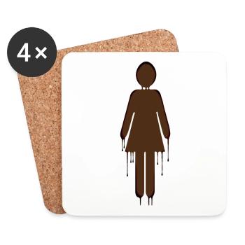 laufende Frau - Untersetzer (4er-Set) - Weiß - Vorne