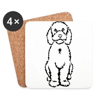Portuguese Water Dog - Coasters (set of 4) - white - Front